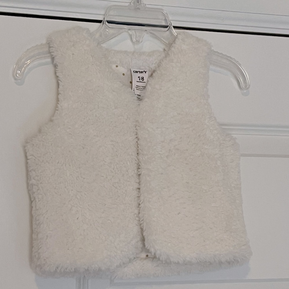 Off-white faux fur vest